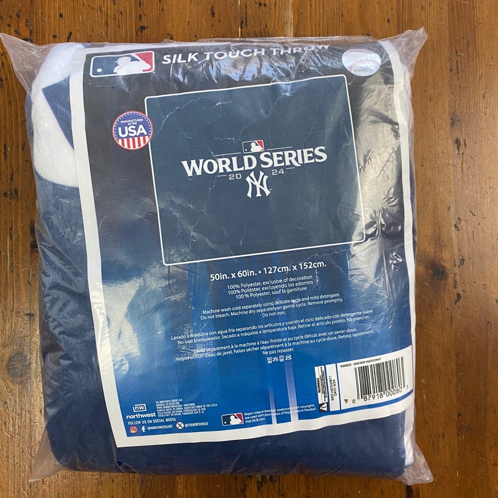 New York NY Yankees MLB World Series 2024 Cozy Silk Touch Throw‎ Blanket 50"x60"